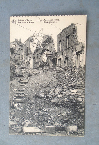 Wwi post card the ruins - ruins, at