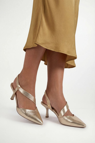 Wallis gold court shoes womens - wallis,