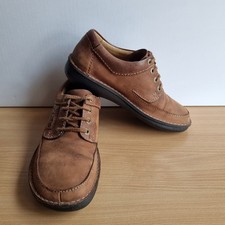 Clarks Nature 2 Brown Leather Shoes Size UK 7. 5 H Made In Thailand