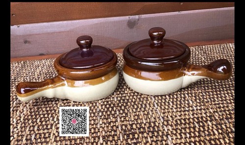 Vintage clay soup - vintage, w/lids