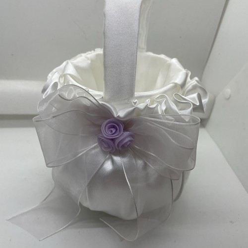 White flower girl basket - girl,