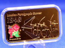 Road To London 2012 Platinum Edition London 1948 Gold Layered Proof Ingot & COA