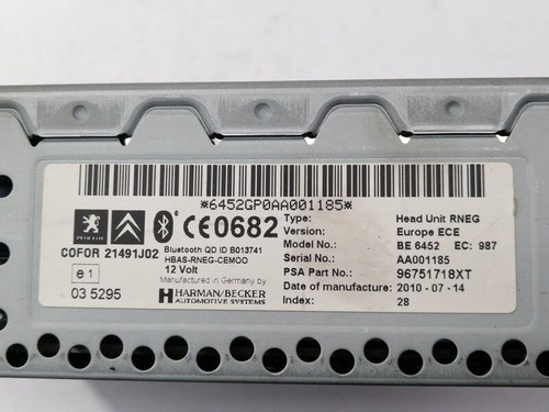 96751718xt 1382640 radio - 96751718xt,