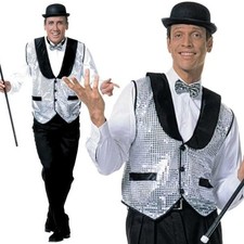 Silver Sequin Waistcoat Adult