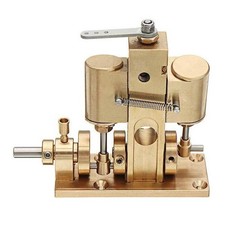 Mini Twin Cylinder Live Steam Engine Model Brass Steam Power Toy Gift