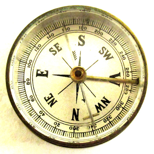 Antique pocket compass - antique,
