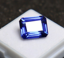 Emerald Cut 10 CT Blue