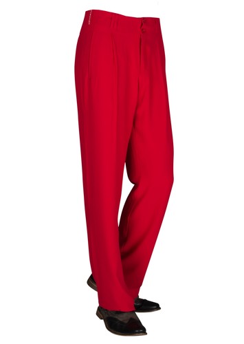 Red swing pleated trousers - red,