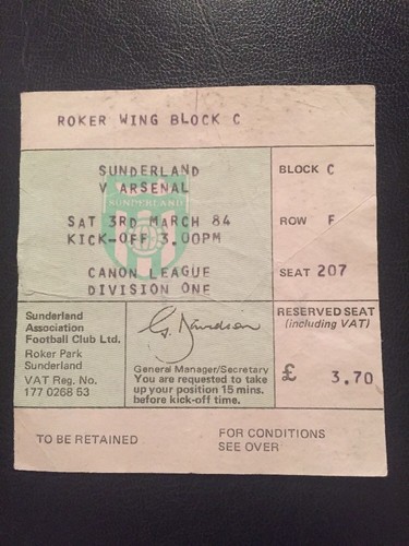 Ticket sunderland arsenal - ticket:, v