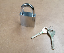 NEW Abloy 330 Hardened Padlock Chrome Plated Steel With 2 Keys Security