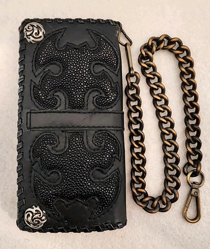 Black cowhide biker - cowhide,