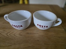 Pair Of Costa Coffee Cappuccino Mug 2017 Medium Chunky Ceramic Cup