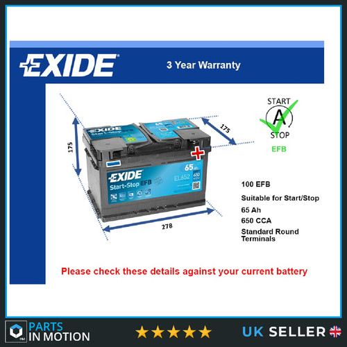 Efb battery fits ford focus - efb,