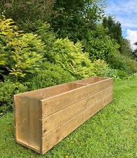 Large Wooden Planter Trough Flower Garden Herb Veg Plant Pot Basket Extra Depth