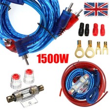 1500W Car Amplifier Wiring Kit Audio Subwoofer AMP RCA Power Cable Line AGU FUSE