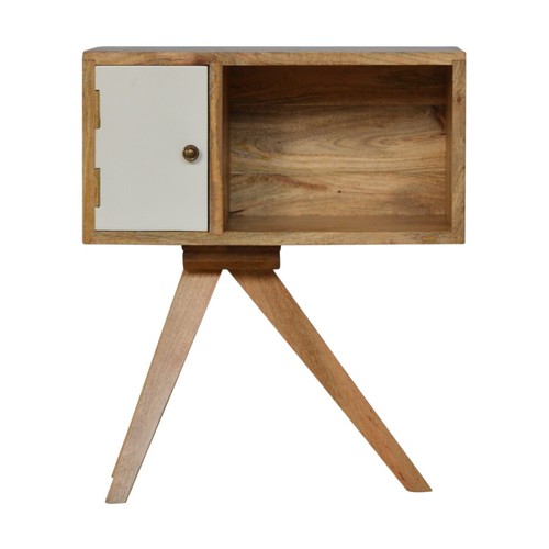 Solid mango wood bedside table - wood,
