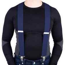 Heavy Duty Work Trouser Braces 50mm Highly Elasticated Unisex Suspender BLUE UK