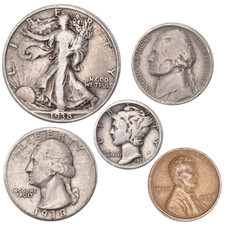 1938 Five Coin Circulated Year