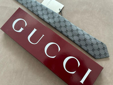 Gucci Mens Tie GG Pattern Gray