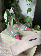 Sophia Webster Jessica Heels Watermelon shoes Transparent Polka Dot 6 40.5 rare