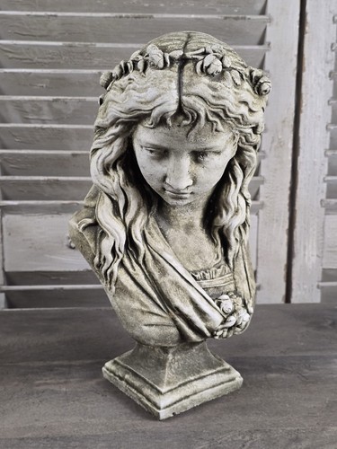 Stone lady bust girl - stone,