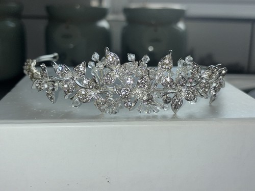 Crystal flower tiara - crystal,