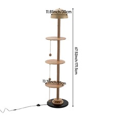 3 Tier Wooden Cat Tree Floor