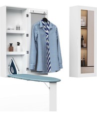 Folding Ironing Board Cabinet Wall Mounted Cabinet Foldable Wooden Space Storage