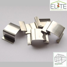 Elite Greenhouse Stainless Steel " G " - Band - Glazing Glass Clips - Pack of 24