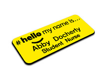 Personalised Engraved Hello my name is logo badge NHS Healthcare Assistant Admin