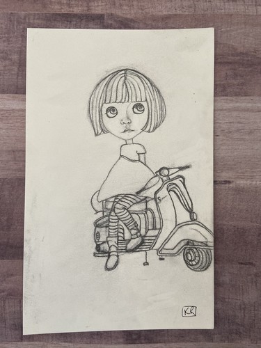 Blythe doll with - doll, moped