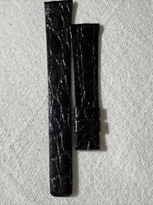Bueche Girod Watch Strap 16/12 Alligator Extra Thin Shiny Gloss Black 6.5"