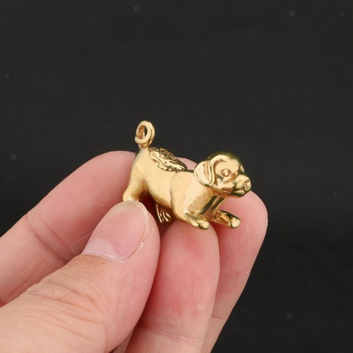 Miniature brass dog figurine - dog,