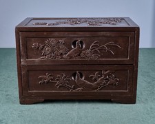 Rare Carved Wooden Chest with