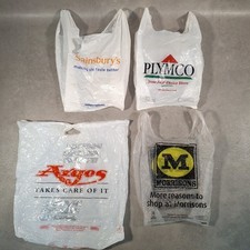 Vintage Carrier Bags Morrisons, Argos, Sainsbury's, Plymco Prop