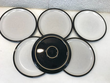 6 x Denby Everyday Black Pepper Plates 23cm  Very Good Condition