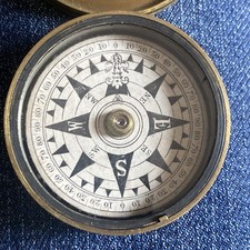 Antique Pocket Brass Floating Dial Compass