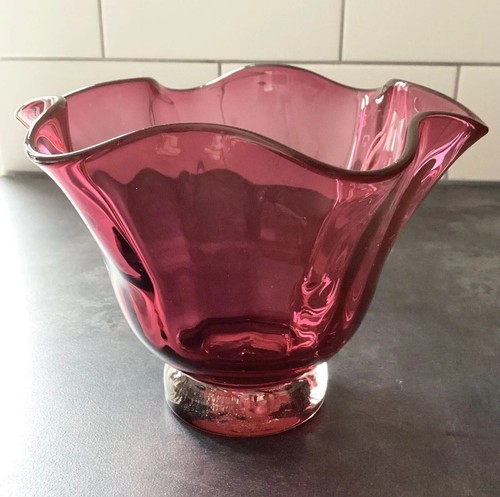 Vintage cranberry hand blown