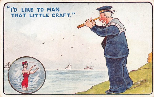 Postcard comic naval theme - comic,
