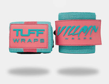 Tuff 16" Villain Wrist Wraps - Pink & Teal - Olympic Gym Activewear
