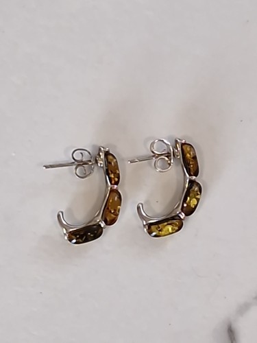 Sterling silver baltic amber - silver,