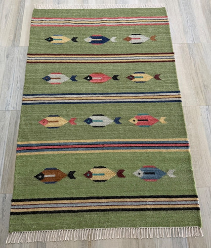 Tribal handwoven wool rug - tribal,
