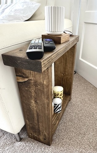 Rustic end sofa side table