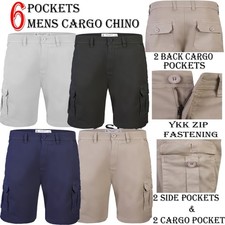 Mens Cargo Chino Shorts Cotton