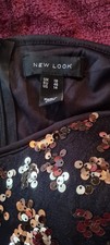 Lovely New Look Jumpsuit. Black Size 18 Gold Sequin Bustier Support . Wide Leg.