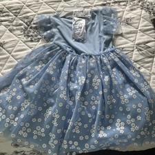Boden Pretty Girls Tiered Dress Blue and White, Size 7yrs