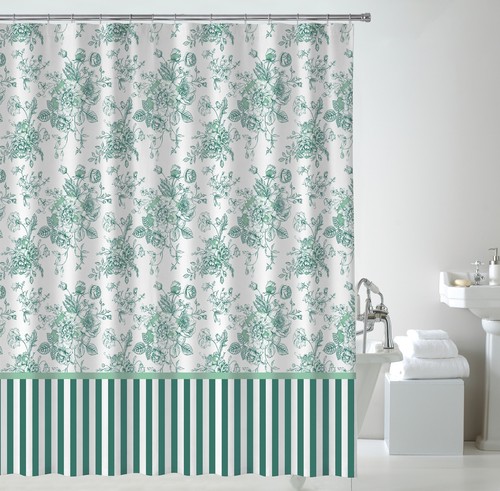Floral striped embossed shower - floral,