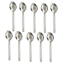 ?10x Stainless Steel Teaspoons Everyday Tea Spoon Set Coffee Drink Kitchen Home