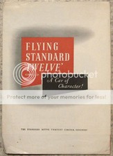 STANDARD FLYING TWELVE SALOON & DROPHEAD COUPE Car Sales Brochure c1945