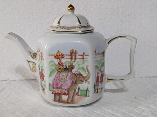 Indian temple porcelain teapot - indian,